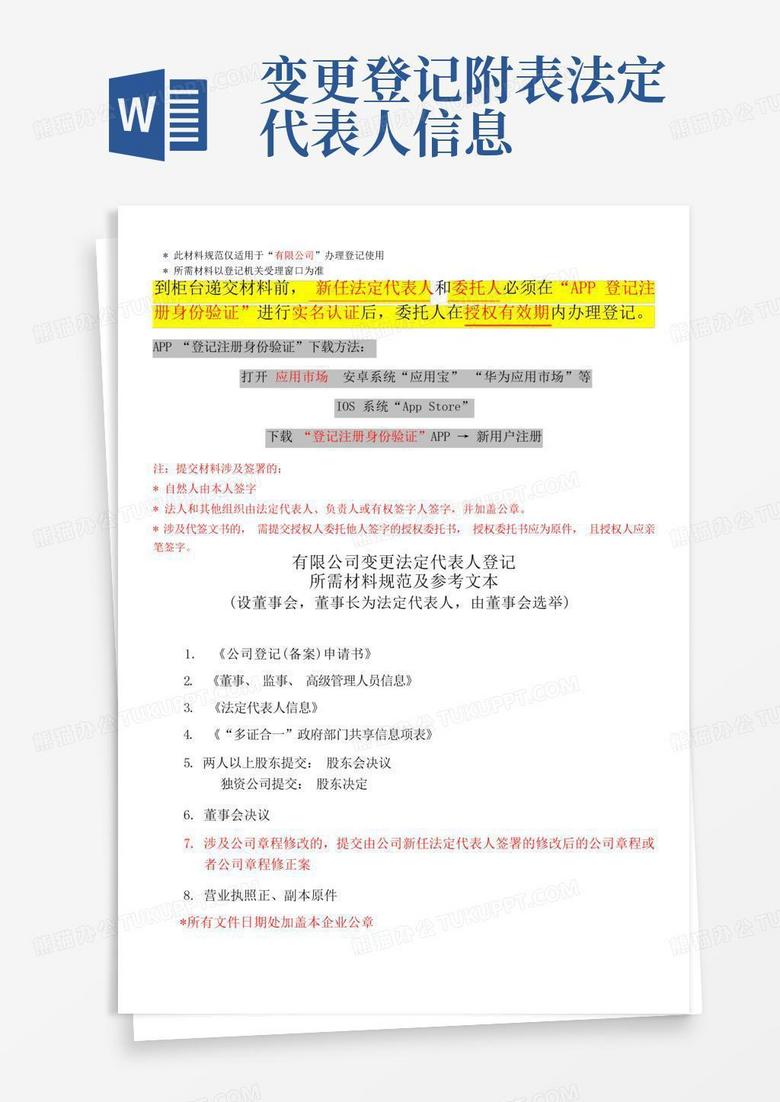 企业备案变更董事会所需材料