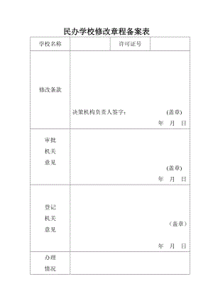 民办章程备案表怎么填